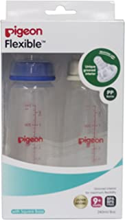 Pigeon Peristaltic Nursing Bottle Twin Pack (Blue/White) - 240 m